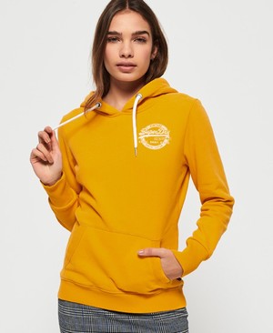 Superdry Vintage Logo Heritage Női Kapucnis Pulóver Sárga | EZORJ4809